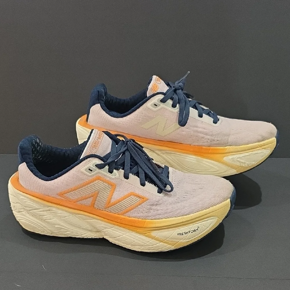 New Balance Fresh Foam X MORE Women's Shoes Orange and Navy Highlights Size 10